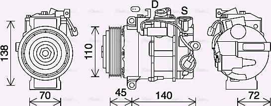 Ava Quality Cooling MSK705 - Компрессор кондиционера unicars.by