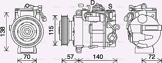 Ava Quality Cooling MSK708 - Компрессор кондиционера unicars.by