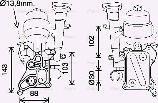 Ava Quality Cooling OL3686H - Масляный радиатор, двигательное масло unicars.by