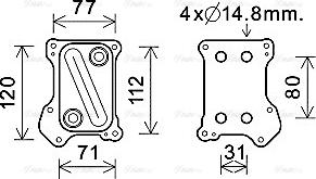 Ava Quality Cooling OL3686 - Масляный радиатор, двигательное масло unicars.by