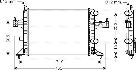 Ava Quality Cooling OLA2303 - Радиатор, охлаждение двигателя unicars.by