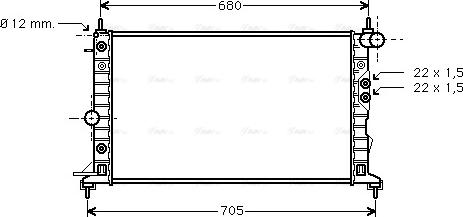 Ava Quality Cooling OLA2220 - Радиатор, охлаждение двигателя unicars.by