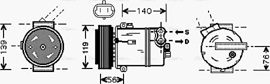 Ava Quality Cooling OLAK463 - Компрессор кондиционера unicars.by