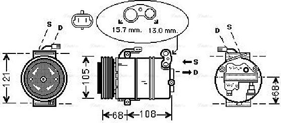 Ava Quality Cooling OLAK138 - Компрессор кондиционера unicars.by