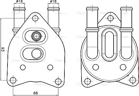 Ava Quality Cooling PE3432 - Масляный радиатор, автоматическая коробка передач unicars.by