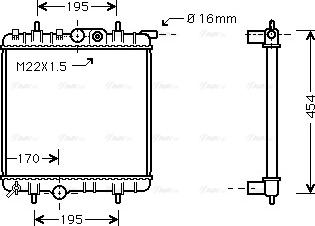 Ava Quality Cooling PE 2243 - Радиатор, охлаждение двигателя unicars.by