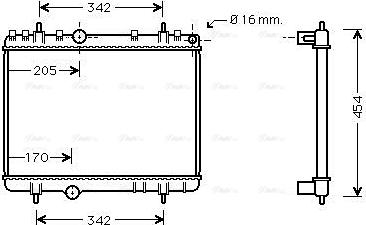 Ava Quality Cooling PE 2265 - Радиатор, охлаждение двигателя unicars.by