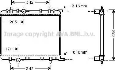 Ava Quality Cooling PE 2236 - Радиатор, охлаждение двигателя unicars.by