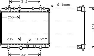 Ava Quality Cooling PEA2241 - Радиатор, охлаждение двигателя unicars.by