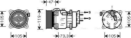 Ava Quality Cooling PE K242 - Компрессор кондиционера unicars.by