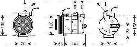 Ava Quality Cooling PRAK040 - Компрессор кондиционера unicars.by