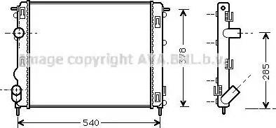 Ava Quality Cooling RT 2270 - Радиатор, охлаждение двигателя unicars.by