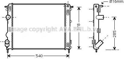 Ava Quality Cooling RT 2272 - Радиатор, охлаждение двигателя unicars.by