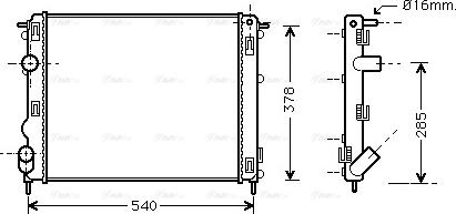 Ava Quality Cooling RTA2272 - Радиатор, охлаждение двигателя unicars.by