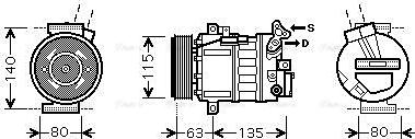 Ava Quality Cooling RTAK486 - Компрессор кондиционера unicars.by