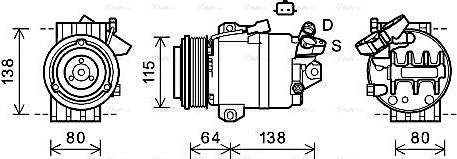 Ava Quality Cooling RTAK565 - Компрессор кондиционера unicars.by