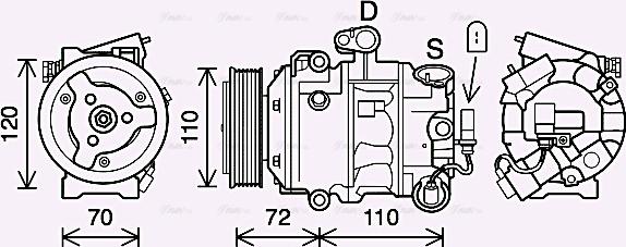 Ava Quality Cooling SAK026 - Компрессор кондиционера unicars.by