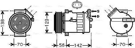 Ava Quality Cooling SBAK067 - Компрессор кондиционера unicars.by