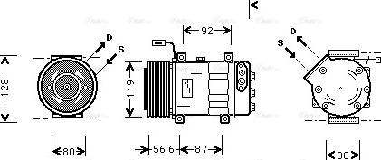 Ava Quality Cooling SC K016 - Компрессор кондиционера unicars.by