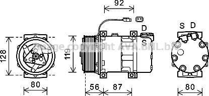 Ava Quality Cooling SCK033 - Компрессор кондиционера unicars.by