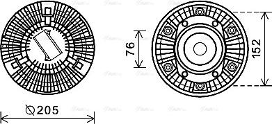 Ava Quality Cooling SCC035 - Сцепление, вентилятор радиатора unicars.by