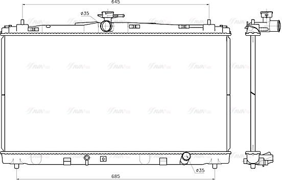 Ava Quality Cooling TO2799 - Радиатор, охлаждение двигателя unicars.by