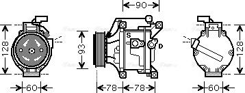 Ava Quality Cooling TOAK443 - Компрессор кондиционера unicars.by