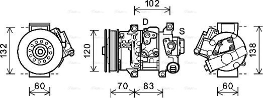 Ava Quality Cooling TOAK627 - Компрессор кондиционера unicars.by