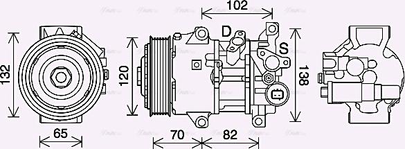 Ava Quality Cooling TOAK745 - Компрессор кондиционера unicars.by