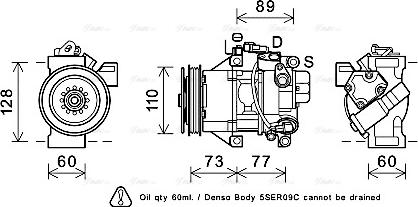 Ava Quality Cooling TOK629 - Компрессор кондиционера unicars.by