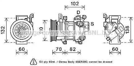 Ava Quality Cooling TOK622 - Компрессор кондиционера unicars.by