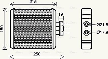 Ava Quality Cooling VN6196 - Теплообменник, отопление салона unicars.by