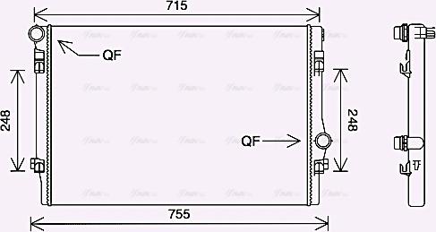 Ava Quality Cooling VNA2336 - Радиатор, охлаждение двигателя unicars.by