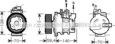 Ava Quality Cooling VNK265 - Компрессор кондиционера unicars.by