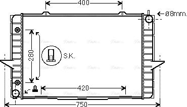 Ava Quality Cooling VO 2118 - Радиатор, охлаждение двигателя unicars.by