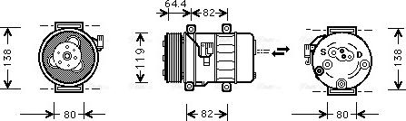 Ava Quality Cooling VO K113 - Компрессор кондиционера unicars.by