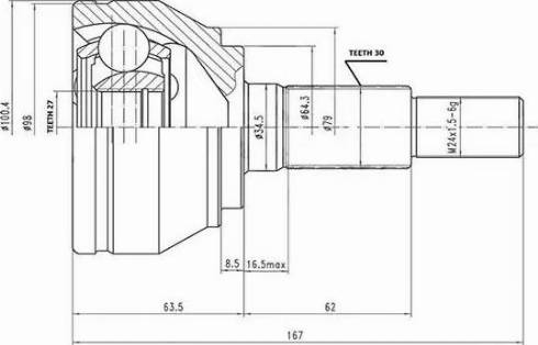 Aywiparts AW1510505 - Шарнирный комплект, ШРУС, приводной вал unicars.by