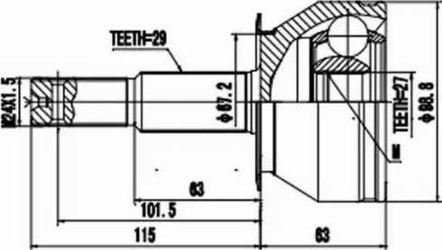 Aywiparts AW1510657 - Шарнирный комплект, ШРУС, приводной вал unicars.by