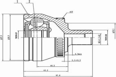 Aywiparts AW1510669A - Шарнирный комплект, ШРУС, приводной вал unicars.by