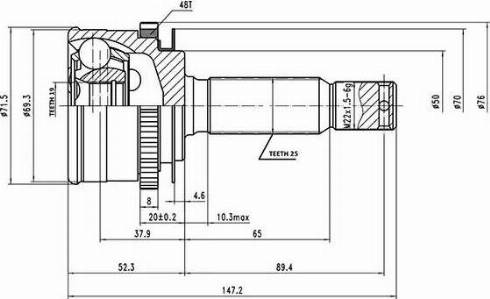 Aywiparts AW1510090A - Шарнирный комплект, ШРУС, приводной вал unicars.by