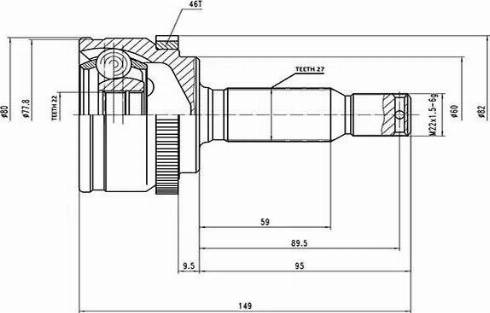 Aywiparts AW1510044A - Шарнирный комплект, ШРУС, приводной вал unicars.by