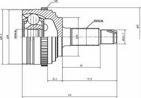 Aywiparts AW1510065A - Шарнирный комплект, ШРУС, приводной вал unicars.by