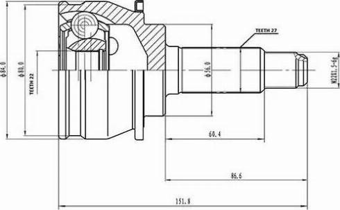 Aywiparts AW1510019 - Шарнирный комплект, ШРУС, приводной вал unicars.by