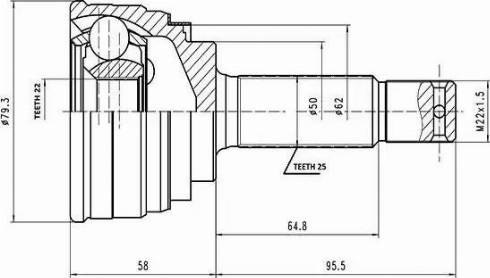 Aywiparts AW1510035 - Шарнирный комплект, ШРУС, приводной вал unicars.by