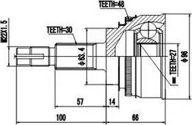 Aywiparts AW1510033A - Шарнирный комплект, ШРУС, приводной вал unicars.by