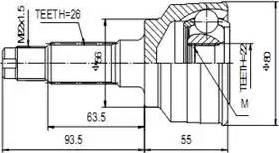 Aywiparts AW1510037 - Шарнирный комплект, ШРУС, приводной вал unicars.by