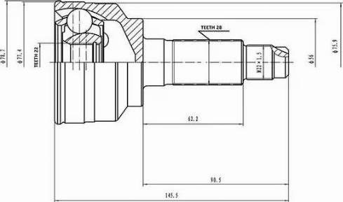 Aywiparts AW1510074 - Шарнирный комплект, ШРУС, приводной вал unicars.by