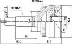 Aywiparts AW1510197A - Шарнирный комплект, ШРУС, приводной вал unicars.by