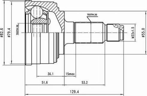 Aywiparts AW1510140 - Шарнирный комплект, ШРУС, приводной вал unicars.by