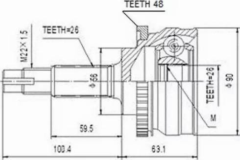 Aywiparts AW1510157A - Шарнирный комплект, ШРУС, приводной вал unicars.by